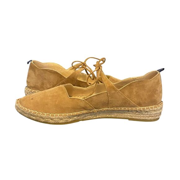 Boden Suede Neutral Tie Strap Espadrilles Sandals Sz 41 Boho Cottagecore Prairie - Picture 8 of 11